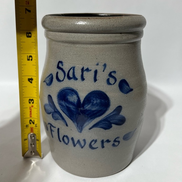 Rowe Pottery Saris Flowers crock - Picture 4 of 6